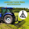 thumbnail image 3 of BeesClover Tow Behind Landscape Tractors Rake with 21 Steel Coil Tines, 2 Pack Width Expander with Heavy Duty Steel Tines, Quick Mount for Clearing Brush, 3 of 6