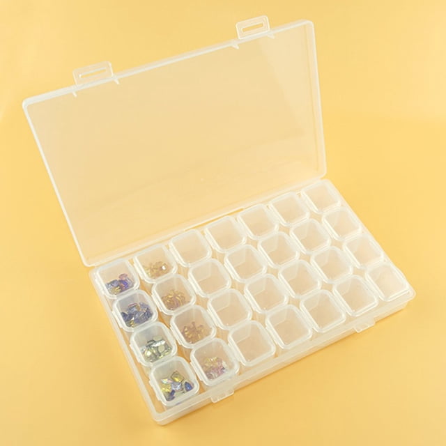 MesaSe 5D Jewelry Box Organizer Box Storage Case Diy Painting Drill Rhinestone Bead 56 Grid Transparent Container