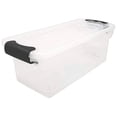 thumbnail image 2 of HOMZ 7.5-Quart Plastic Storage Bins with Latching Lids, Clear/Gray, 5 Pack, 2 of 10