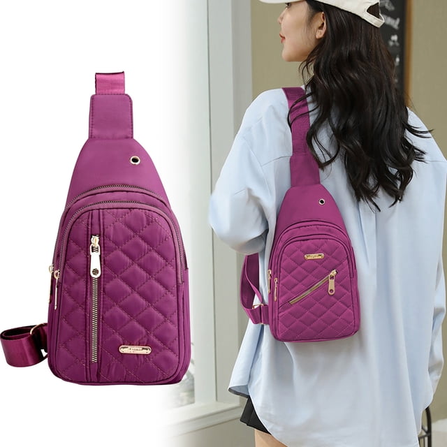 TIMIFISFashionable Embroidery Diamond Shoulder Crossbody Bag Large Capacity Watertight Backpack With Data Hole