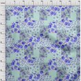 thumbnail image 4 of oneOone Cotton Poplin Turquoise Green Fabric Florals Craft Projects Decor Fabric Printed By The Yard 42 Inch Wide, 4 of 4