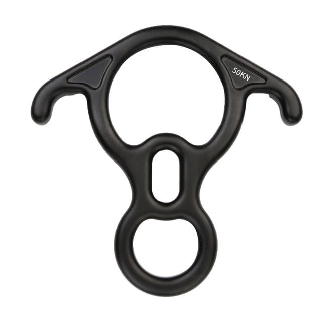 Transemion Climbing Descender Ring Equipment Rappelling Device Mountaineering Accessory Black