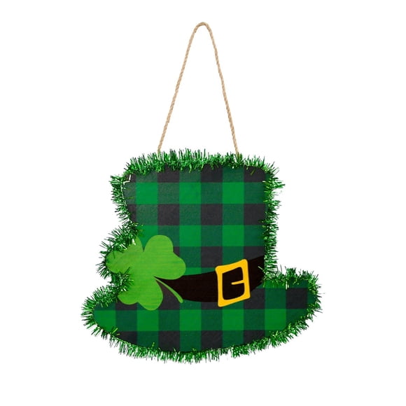 St. Patrick's Day Lucky Door Sign St. Patrick's Day Shamrock Door Hanger Welcome Wooden Hanging Sign Green Door Hanger for Front Door Outdoor Farmhouse Porch