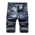 thumbnail image 3 of Cameland Men's Ripped Denim Trunks Stretchy Washed Jeans Trunks Cut-off Classic Fit Biker Jeans Trunks, 3 of 9