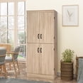 thumbnail image 2 of HOMCOM Armoire de Rangement pour Garde-Manger de Cuisine, Garde-Manger à 6 Niveaux avec 4 Portes, Naturel, 2 of 9