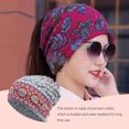 thumbnail image 4 of Maoww Bonnet Slouchy Style Bohème Musulman Hijab Turban Extensible Protection des Oreilles Accessoires de Coiffure Bonnet Gris Rouge, 4 of 7