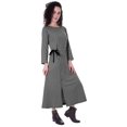 thumbnail image 3 of Moomaya Robe Maxi à Manches Longues, Longue, Boutonnée, Unie, Décontractée, Fendue, 3 of 6