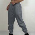 thumbnail image 2 of FAIWAD Men's Cargo Fleece Sweatpants Drawstring Stretch Elastic Waist Jogger Solid Color Sports Trousers, 2 of 4