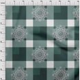 thumbnail image 4 of oneOone Rayon Dark Teal Green Fabric Asian Block With Check Sewing Craft Projects Fabric Prints By Yard 56 Inch Wide, 4 of 4