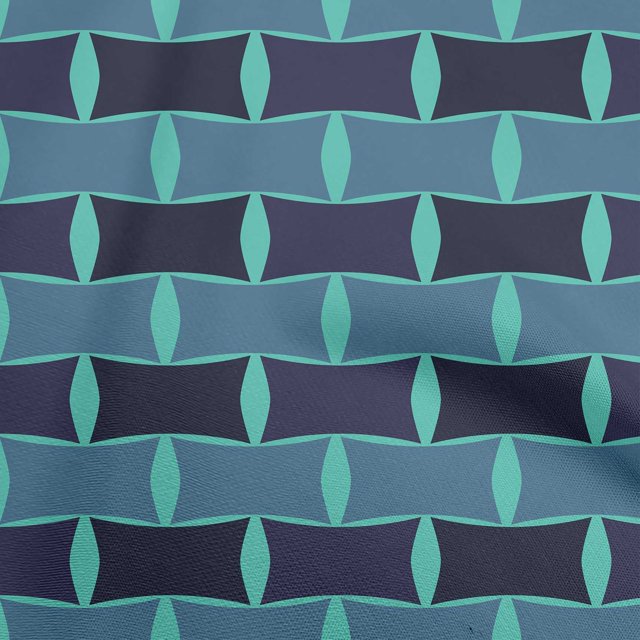oneOone Polyester Spandex Teal Blue Fabric Floral Sewing Craft Projects Fabric Prints By Yard 56 Inch Wide