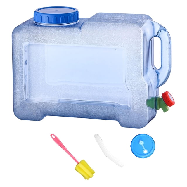 8L Capacity Water Container Water Bottle Carrier with Faucet Tank Camping Water With Hole Lid