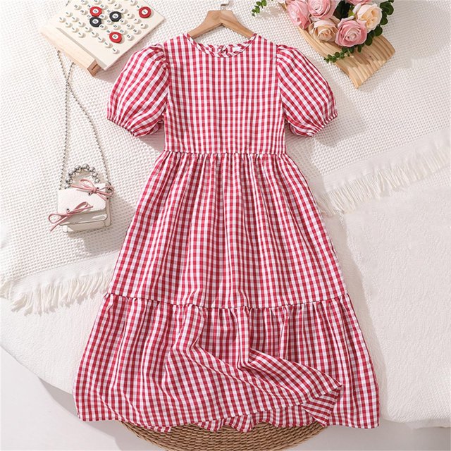 Milgrthf Robe Camisole Décontractée d'Été pour Filles, Tendance, Dégradé, Ample, Col Ras du Cou, Sans Manches, Ligne A Évasée, Robes pour 4-15 Ans, Violet, 7 Ans