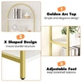 thumbnail image 4 of Arched Bookshelf 5-Tier – Tall Metal Frame Bookcase with Wood Shelves, Open Display Storage Rack for Bedroom, Living Room, Home Office – White/Gold or Black Options, 4 of 8