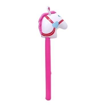 Lipstore Inflatable Stick Horse Lovely Horse Head Stick for Kids Ages 3 Years+ Children Pink
