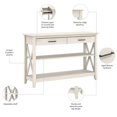 thumbnail image 4 of Pemberly Row Table Console en Bois avec Tiroirs et Étagères en Blanc Lin, 4 of 10