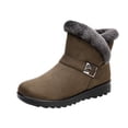 thumbnail image 2 of Bottes de Neige Grande Taille Isolation Extérieure Bottes de Neige pour Femmes Bout Rond Chaussures à Enfiler Bottes à Fermeture Éclair Décontractées Chaussures pour Femmes Mode Automne en Liquidation, 2 of 9