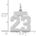 thumbnail image 2 of Breloque Pendentif Collier Numéro 23 en Argent Sterling 925 Breloques, 2 of 6