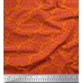 thumbnail image 1 of Soimoi Orange Cotton Poplin Fabric Filigree Damask Print Fabric by Yard 42 Inch Wide, 1 of 3