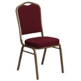 thumbnail image 1 of HERCULES Series Crown Back Stacking Banquet Chair in Burgundy Fabric - Gold Frame, 1 of 9