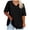 Black, variant on Women's Plus Size V Neck T Shirts Summer Half Sleeve Tees Casual Loose Fit Cotton Tunic Tops