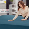 thumbnail image 4 of Lux Decor Collection 16" Deep Pocket Microfiber Full Fitted Bed Sheet (Full, Navy Blue Ashes), 4 of 5