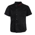 thumbnail image 2 of Unisex Chef Jackets Short Sleeves Hotel Waiters Kitchen Uniforms White Black Red M, 2 of 8