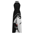 thumbnail image 4 of SMihono Robe Maxi Bohème d'Été pour Femmes Grande Taille Mode Décontractée d'Été Sans Manches à Col Rond Robe Imprimée à Col Licou à Fermeture Éclair Robe pour Femme Longue Plissée Robes Plage Évasée Robe d'Été, 4 of 9