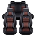 thumbnail image 3 of Maidao Car Seat Covers Leather Set for BMW for X1 2017-Present 5 Seats Compatible Airbag Waterproof Front Rear Cushion Protector with Pillow Black and Coffee, 3 of 7