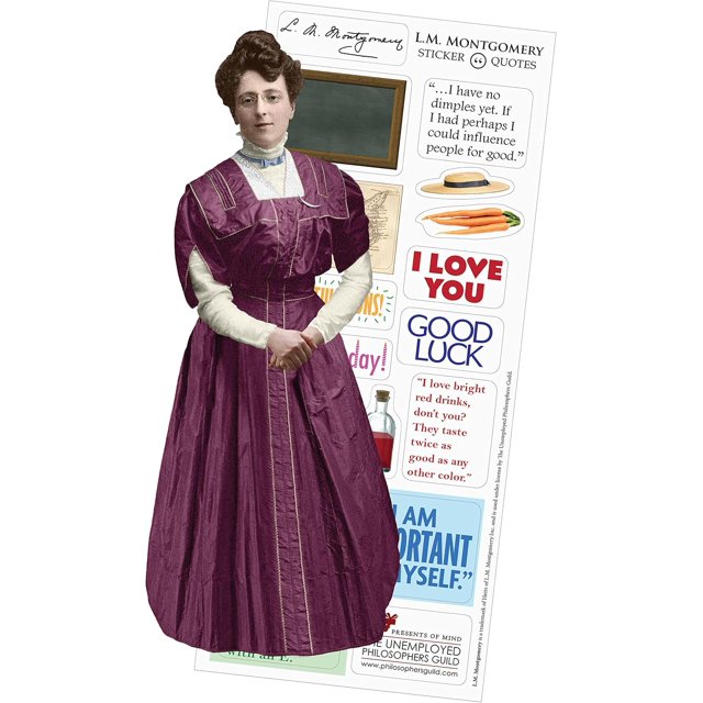 The Unemployed Philosophers Guild L. M. Montgomery Quotable Notable Greeting Card and Sticker Sheet - Envelope Included