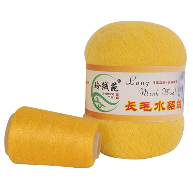 fastboy 2pcs/set Long Plush Knitting Yarn Anti-pilling Hand-Knitting Thread Cord for Cardigan Scarf