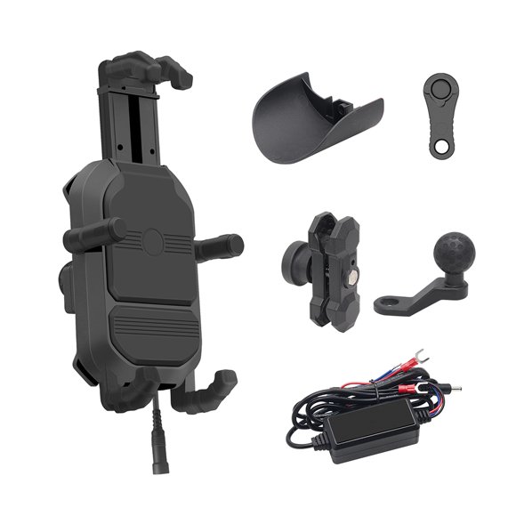fastboy Bike Waterproof Phone Holder 360° Rotation Motorcycle Shock-Absorption Bracket Fixed Charging Navigation Holder Rearview mirror type