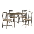 thumbnail image 1 of Monarch Specialties Dining Table Set, 5pcs Set, Small, 48" Rectangular, Faux Marble, Kitchen, Metal, Laminate, Brown Marble Look, Contemporary, Modern, 1 of 3