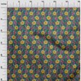 thumbnail image 2 of oneOone Silk Tabby Fabric Leaves & Floral Block Print Fabric BTY 42 Inch Wide, 2 of 5