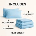 thumbnail image 3 of Comfy Bamboo World Series 90gsm 4pc Microfiber Bedsheets Sheet Set, King Size Bed, Blue, 3 of 5