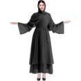 thumbnail image 4 of Abayas Robe Musulmane pour Femmes à Manches Longues Abaya Islamique Aïd Dubaï Caftan Robes Moyen-Orient Robe de Prière Robe en Mousseline, 4 of 7