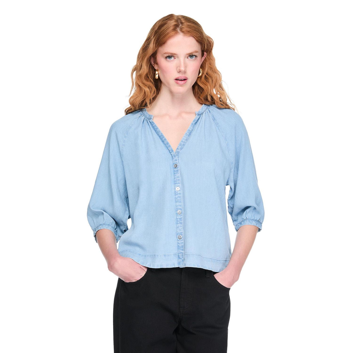 George Women's Puff-Sleeve Top