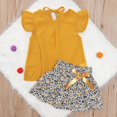 thumbnail image 4 of 2 Pack Toddler Baby Girls Strap Outfits Halter Ruffle Tube Crop Top+Tassel Pineapple Shorts Pant Summer Clothes Set, 4 of 10