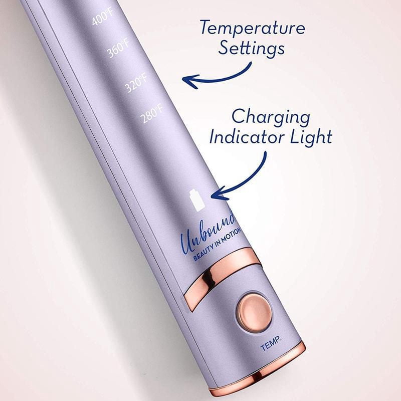 Conair Unbound Cordless Hair Curling Iron, 1-inch Titanium Barrel, Purple, 1 Pk