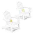 thumbnail image 1 of Costway 2PCS Patio Adirondack Chair Weather Resistant Garden Deck W/Cup Holder White, 1 of 7