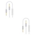 thumbnail image 2 of Ruiboury Car Stereo AUX Cable Computer Headphone Handsfree Phone Call Wire Control 3 .5mm Audio Cord silver 2Set, 2 of 6