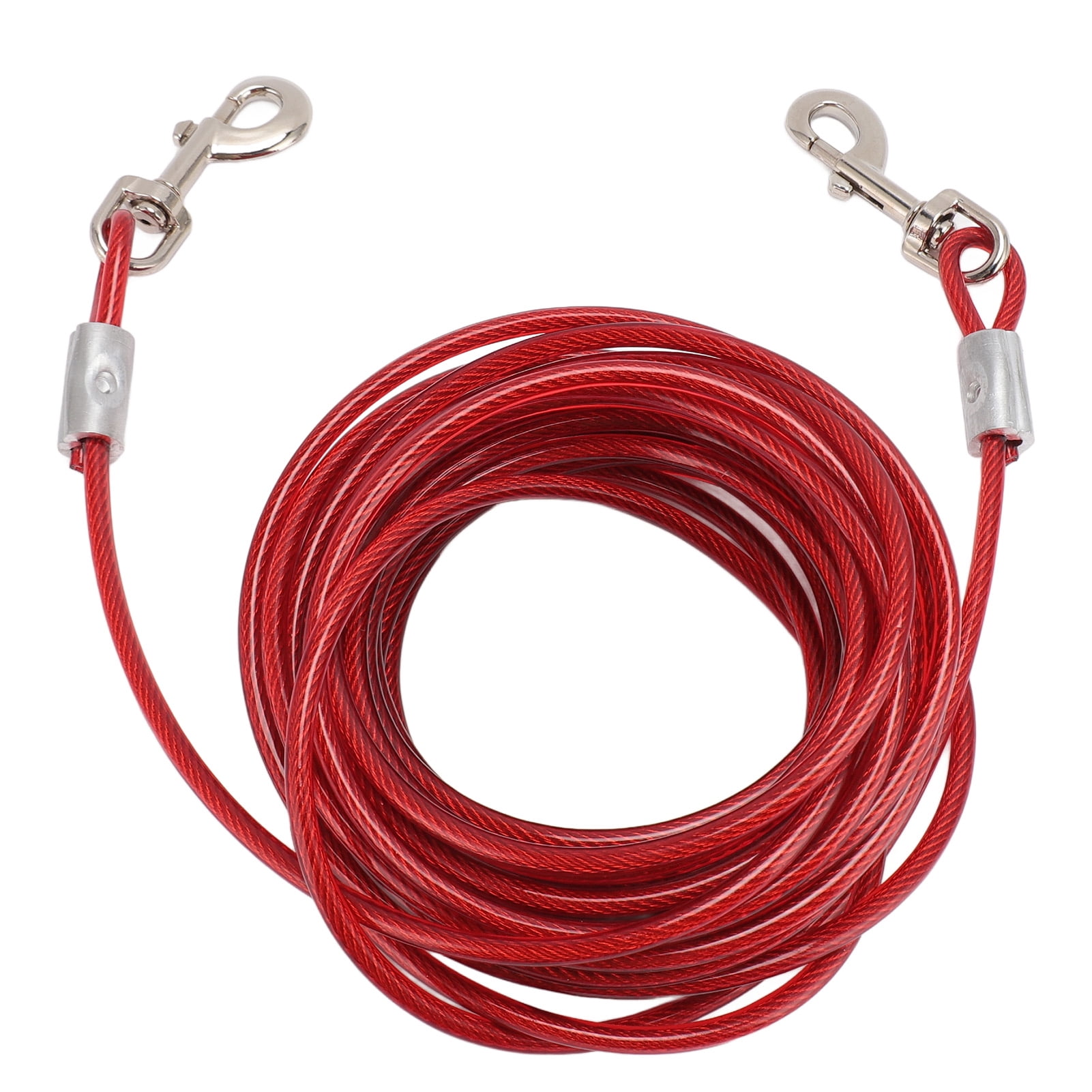 Steel Wire Double Head Bite  Dog Tie Out Cable For Small Medium Large Dogs, 5 Meter Heavy Duty Cable With Spring, Ideal For Yard, Camping