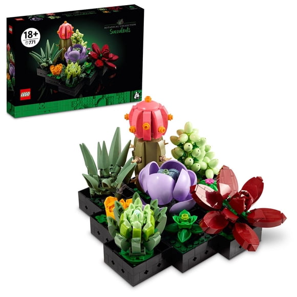 LEGO Botanicals Succulents - Artificial Indoor Plant Building Set for Home, Kitchen, Desk Decor Adults Ages 18+ - Creative Birthday or Housewarming Gift Idea - 10309