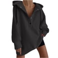 thumbnail image 1 of Timegard Women's Sweatshirts Button Long Sleeve Solid Color Oversized Hoodies Winter Fleece Warm Pullover, 1 of 2