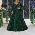 thumbnail image 1 of EGNMCR Robes à Paillettes pour Femmes Automne Hiver Col en V Manches Longues Robe de Cocktail Formelle Corset Moulante Tendance Bal Fête Décontractée Robes Maxi, 1 of 6