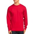 thumbnail image 1 of Hanes T-Shirt Robuste à Manches Longues pour Homme en Coton 100 %, Grandes Tailles, Rouge Foncé, 3XLarge, 1 of 1