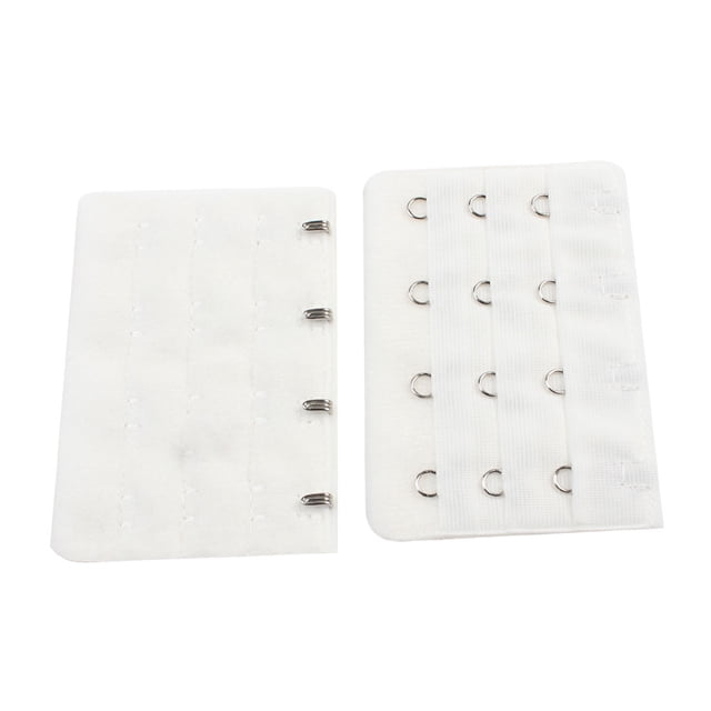 INSPIRE CHIC Women's 3 Rows 4 Hooks Bra Extenders Straps Extension White 3 Rows 4 Hooks 2 Pcs