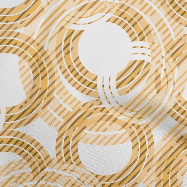 oneOone Velvet Mustard Yellow Fabric Geometrical Craft Projects Decor Fabric Printed By The Yard 58 Inch Wide