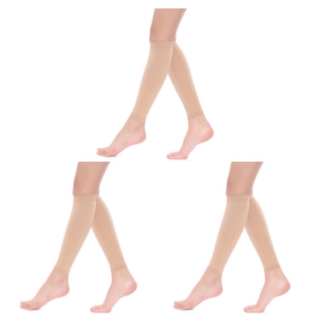 Guardoinrt Womens Calf Compression Stockings For Comfortable And Protective Compression Comfortable Stockings Nylon skin color S 3Set