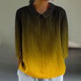 thumbnail image 1 of RXIRUCGD Haut/chemise à Manches 3/4 Imprimé Style Rétro Décontracté pour Femmes, Jaune, Taille : TG, 1 of 5