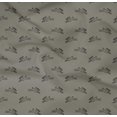 thumbnail image 4 of oneOone Cotton Poplin Twill Medium Gray Fabric Rabbit Animal Dress Material Fabric Print Fabric By The Yard 56 Inch Wide, 4 of 4